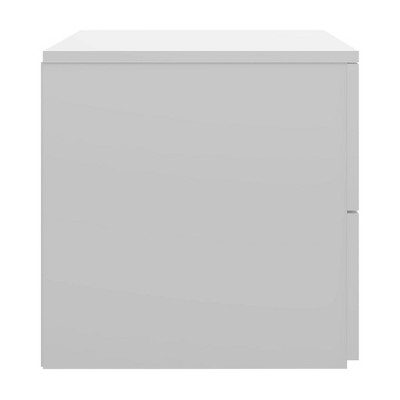 Matte White Modern 2-Drawer Nightstand with Silver Pulls