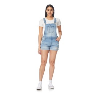 WallFlower Women's Denim Shortalls Juniors - 1 of 3