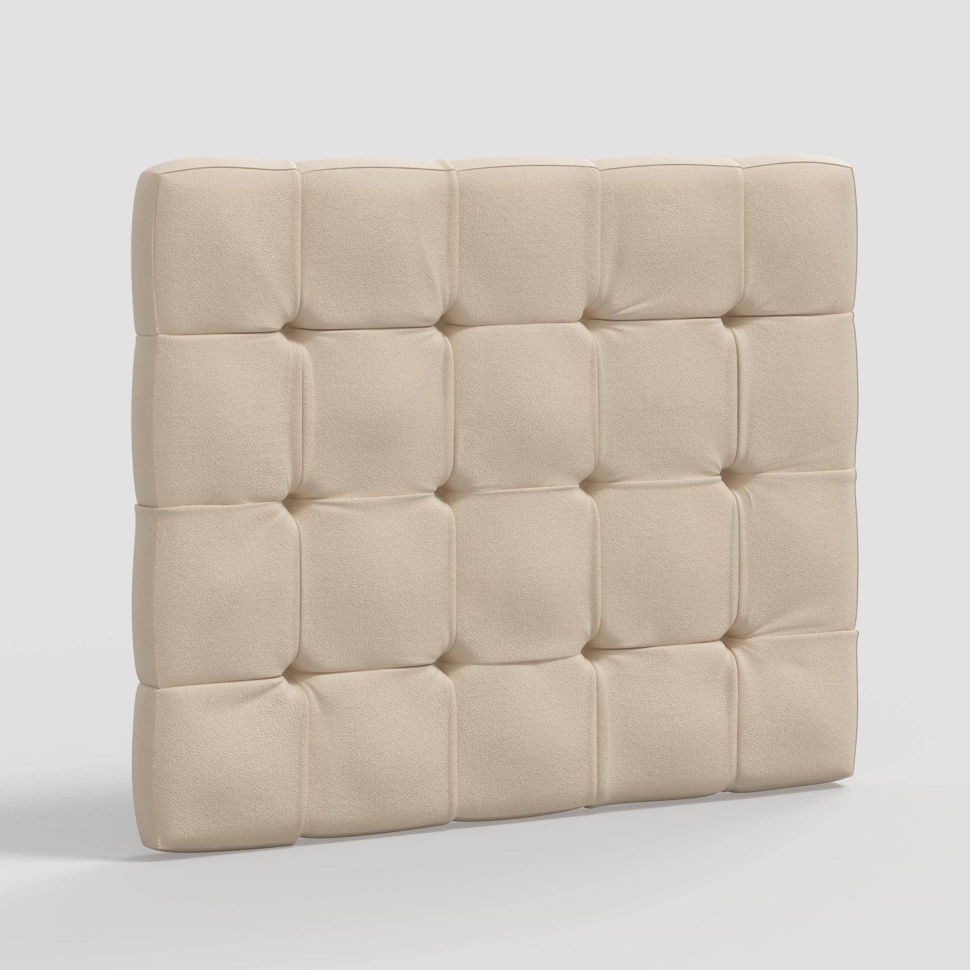 Twin Ryan Tufted Stick-on-the-Wall Dorm Headboard Classic Velvet Pearl - Threshold™