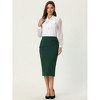 Hobemty Women's Office Ruched Slit High Waist Knee Length Pencil Skirts - 2 of 4