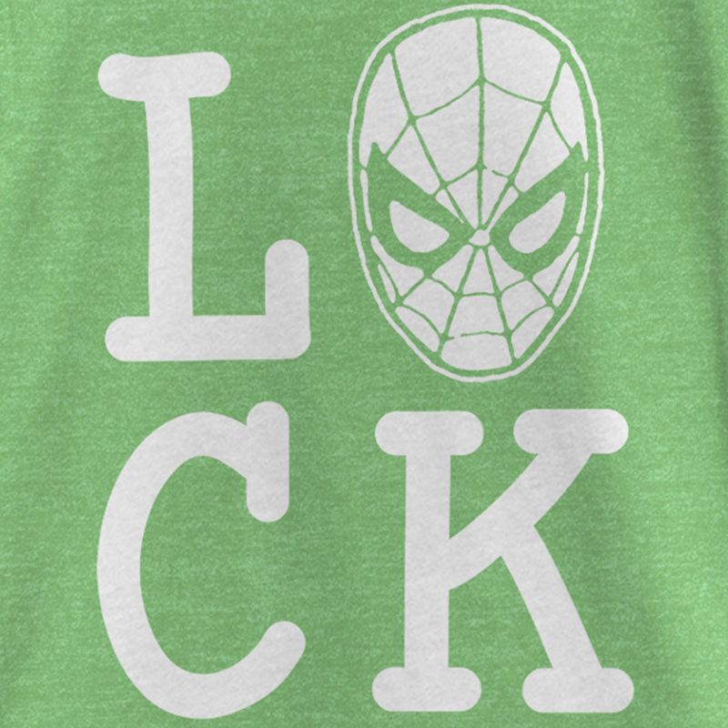 Girl's Marvel St. Patrick's Day Spider-Man Luck Mask T-Shirt, 2 of 5