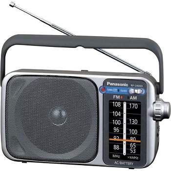 Panasonic Portable AM / FM Radio, Battery Operated Analog Radio, AC Powered, Silver