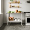 Flash Furniture Rawcliffe Portable Prep and Work Table with NSF Certified 18 Gauge Stainless Steel Top Shelf, Galvanized Steel Undershelf and 4 Caster - 2 of 4