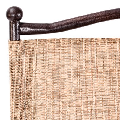 Beige & Tan Steel Frame Folding Dining Chair with Cushions