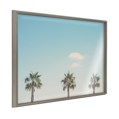 Kate and Laurel Blake A Trio of Palm Trees Framed Printed Art by Laura Evans, 24x32, Gray