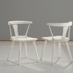 Kumasinova 17.5"H Rustic Farmhouse Dining Chairs Set of 2,Eco-Friendly Rubberwood Armless Chair for Kitchen,Versatile Side Chair,300lbs Max - 1 of 4