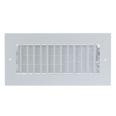 Hart & Cooley Steel Register Vertical Fins, MS Damper, 10 x 6 Inch, White