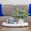 AuldHome Design Wood Beaded Tray; Decorative Farmhouse Style Oval - 2 of 4