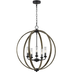 Generation Lighting Allier 28" Wood-Iron Outdoor Open Globe Chandelier - 1 of 3