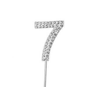 O'Creme Rhinestone Silver-Colored Number-7 Cake Topper 1-1/2 Inch - 1 of 2