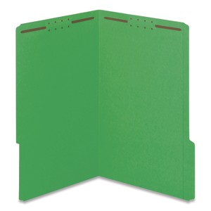Pendaflex Colored Top Tab Fastener Folders, 2 Fasteners, Legal Size, Green Exterior, 50/Box - 1 of 1