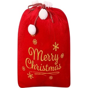 JOYFY 1pc Large Christmas Red Santa Sack Bag Present Backpack Reusable Bag - 1 of 4