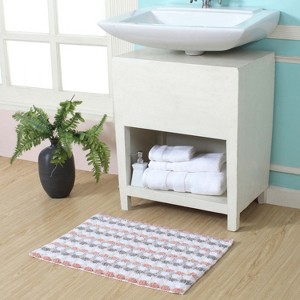 Home Weavers Orion Collection 100% Cotton Bathroom Rug, Non Slip Bath Mat Water Absorbent Soft Shaggy Mat Machine Washable - 1 of 4