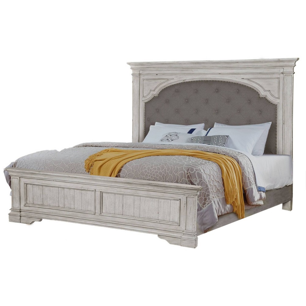 Photos - Wardrobe Queen Highland Park Bed Rustic Ivory - Steve Silver Co.