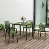 WestinTrends Playa 5-Piece Outdoor Square Dining Table Patio Set with Stackable Patio Dining Chairs - 2 of 4