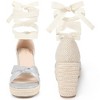 BLISSFUL STEP Women's Lace Up Wedge Heels Open Toe Wedges Sandals - 2 of 4