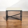 Cheung's Trion Abstract Black Bench with White Boucle Upholstery - 4 of 4