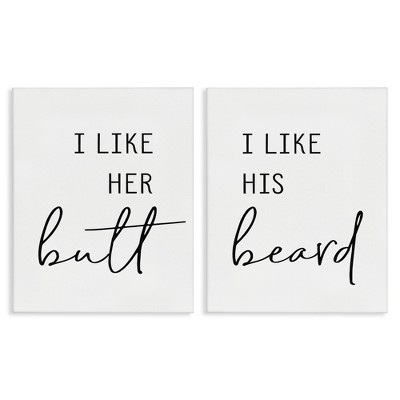 Stupell Industries Her Butt His Beard Funny Romantic, 16" x 20"
