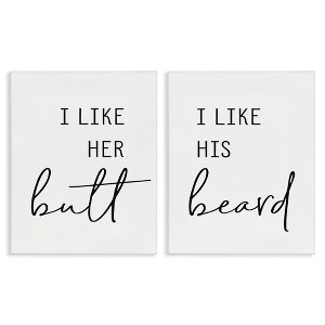 Stupell Industries Her Butt His Beard Funny Romantic, 16" x 20" - 1 of 4