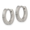 Chisel Stainless Steel Polished and Sandblasted 2mm Hinged Hoop Earrings - 2 of 4