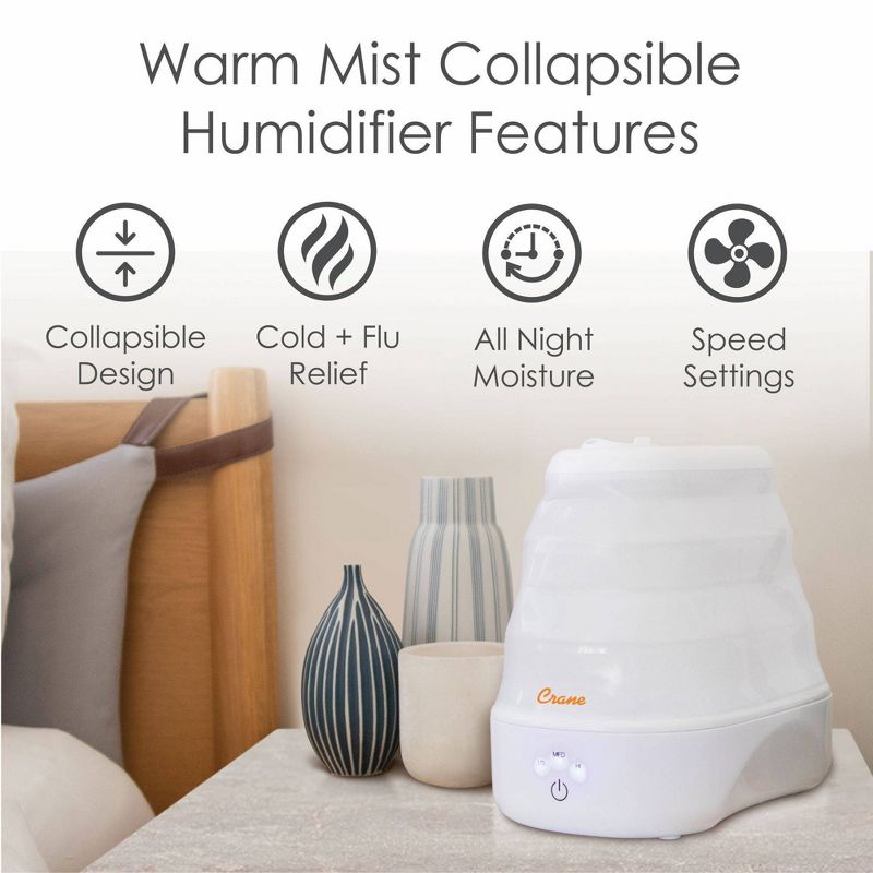 Crane Collapsible Warm Mist Humidifier - 1 Gallon, 6 of 12