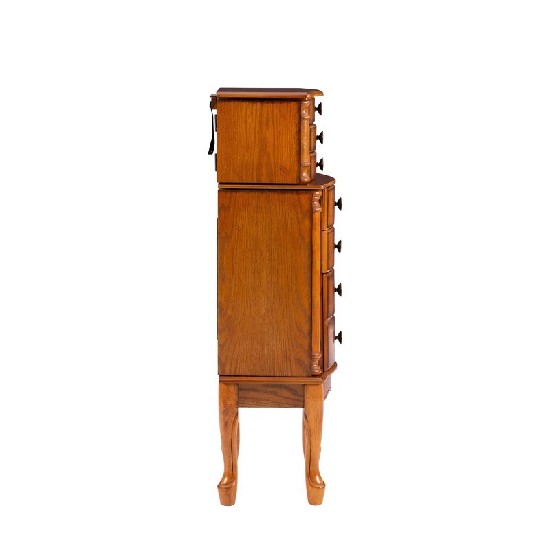 Marie Traditional Wood 7 Lined Drawer Jewelry Armoire Oak - Powell, 6 of 14