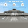 Tangkula 10 FT Solar Patio Umbrella w/ 32 LED Lights 3-Tier Vented Top & Tilt Adjustment - 3 of 4