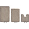 Edge Bath Rug 100% Premium Cotton Ultra-Soft Water Absorbent Tufted Solid Reversible 3 Piece Bathroom Rug Set for Machine Washable Bathmat - 2 of 4
