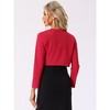 INSPIRE CHIC Women's Elegant Long Sleeve Floral Lace Panel Knit Crop Cardigan Shrug - 4 of 4