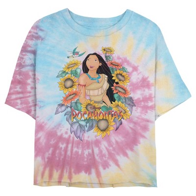 Juniors Womens Pocahontas Sunflower Frame T-Shirt