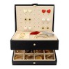 Unique Bargains 2 Layers PU Leather Jewelry Organizer Storage Case - 3 of 4