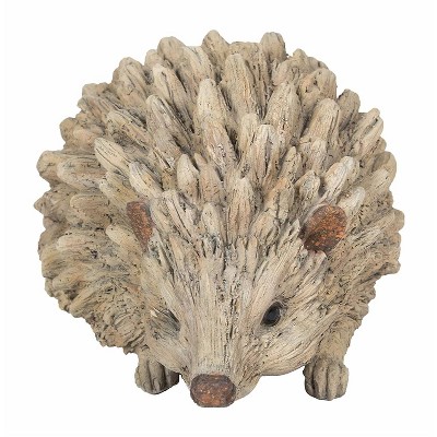 3" Polyresin Baby Hedgehog Driftwood Outdoor Statue Brown - Hi-Line Gift