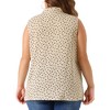 Agnes Orinda Women's Plus Size Elegant Formal Polka Dots Sleeveless Tie Neck Tank Top - 4 of 4