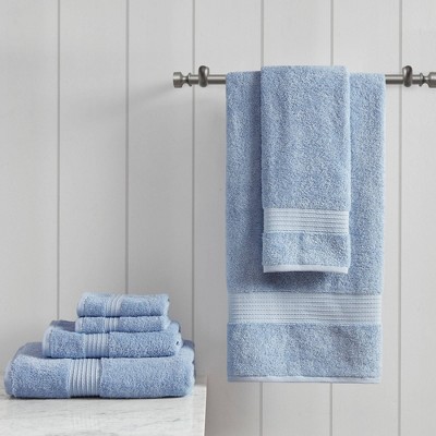 Organic Cotton Blue Washcloth and Hand Towel Set