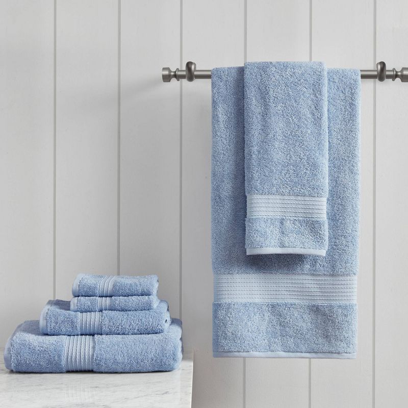 100% Organic Cotton 6pc Absorbent Ultra Soft Bath Towel Set, 4 of 14
