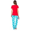 Ashford & Brooks Women's Cotton Top Eye mask & Coral Fleece Pants Pajama Set - Red Light Blue - XX-Large - 3 of 4