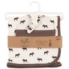 Touched by Nature Baby Boy Organic Cotton Swaddle Blanket and Headband or Cap, Moose, One Size - 2 of 4