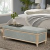 CAVINAS French Rustic Storage Ottoman Bench, Upholstered Ottoman Foot Rest, Rectangular Bedroom End Bench with Weathered Wood Frame - 2 of 4