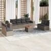 vidaXL Patio Sofa Set with Cushions Outdoor Furniture 9 Piece Poly Rattan - Gray - 2 of 4