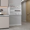 Vynxaria White/Black Decorative Wall Shelf with 3-Tier White Shelving - 2 of 4