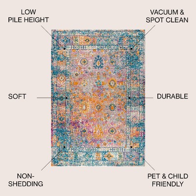 Bohemian Multicolor Synthetic 8' x 10' Reversible Area Rug