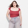 Women's Cap Sleeve Portrait Neck T-Shirt - Wild Fable™ - 2 of 3