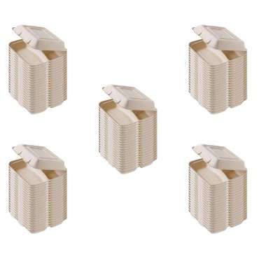 Responsible Products 9" x 9" x 3" Clamshell 3 Compartment Sugarcane - Pack of 100