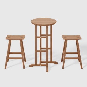 WestinTrends Malibu All Weather Hdpe Outdoor Patio Bar Height Bistro Set (3-piece) - 1 of 4