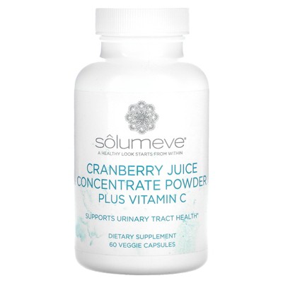 Solumeve Cranberry Juice Concentrate Plus Vitamin C, 60 Veggie Capsules