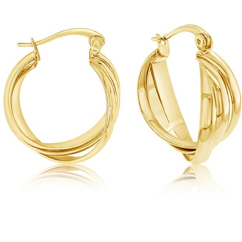 Hoop and Huggie Earrings. Set of 4 Gold Hoop Earrings Supplier