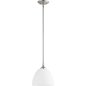 Quorum Lighting Enclave 1-Light Pendant, Satin Nickel, Glass Shade - 1 of 1