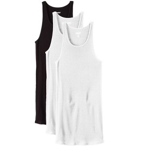 KingSize Men's Big & Tall Ribbed Cotton Tank Undershirt 3-Pack - 1 of 4