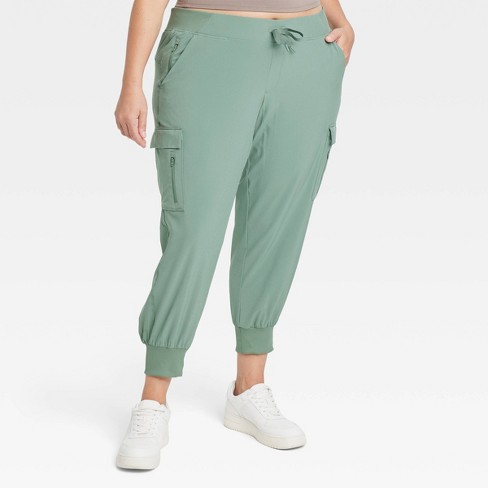 Women's Stretch Woven Cargo Pants 27 - All In Motion™ Light Green 3x :  Target