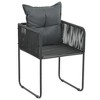 vidaXL Patio Chairs 2 pcs with Pillows Poly Rattan Black - 2 of 4